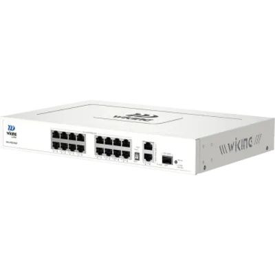 Switch PoE No Administrable / 16 Puertos 10/100 Mbps / 2 Puertos Uplink Gigabit / 1 Ranura SFP 1000 Mbps / Presupuesto PoE 180 W / Hi-PoE 60 W