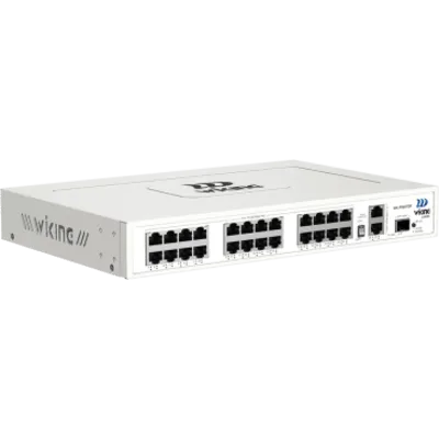 Switch PoE No Administrable / 24 Puertos 10/100 Mbps PoE / 2 Puertos Uplink Gigabit / 1 Ranura SFP 1000 Mbps / Presupuesto PoE 270 W / Hi-PoE 60 W