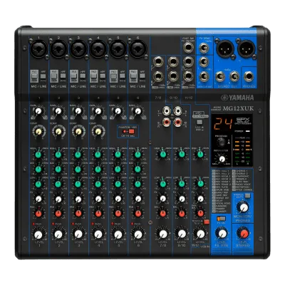 Mezcladora de Audio Analógica / 12 Canales / 6 Entradas Micrófono-Línea / 2 Entradas Estéreo / Efectos Integrados / USB / Phantom +48V