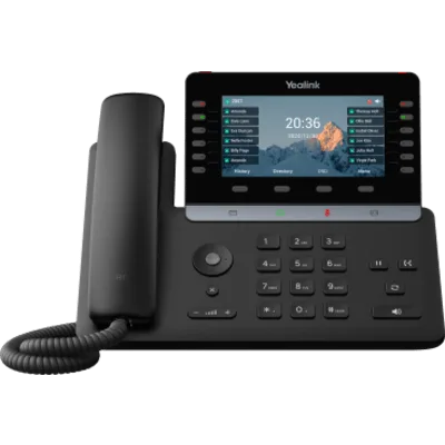 Teléfono IP Empresarial Yealink SIP-T85W Prime Business con Pantalla Ajustable de 5.5 Pulgadas, Audio HD Potenciado por IA y Conectividad WiFi 6 Bluetooth 5.0 para 16 Cuentas SIP
