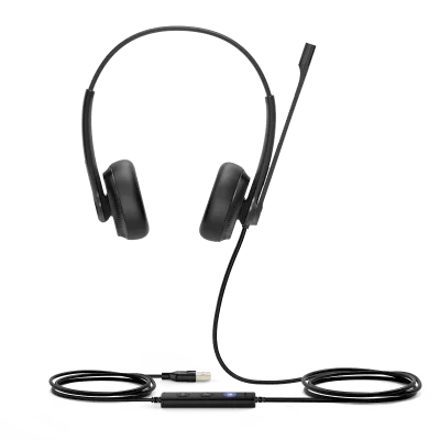 Auriculares USB / Binaural / Cancelación de Ruido Pasiva / USB-A Plug-and-Play / Brazo Flexible 320° / Indicador de Ocupado