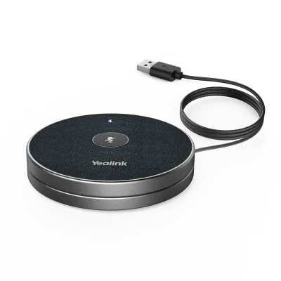 Micrófono Inalámbrico de Mesa / Captación 360° / Alcance 6 m (19.7 ft) / Arreglo de 3 Micrófonos / Wi-Fi Cifrado / Base de Carga Incluida