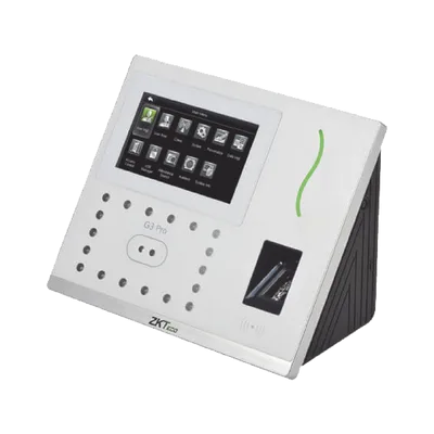 Checador Biométrico / Reconocimiento Facial 12,000 Rostros / Reconocimiento de Palma 6,000 Plantillas / 20,000 Huellas y Tarjetas / CPU Cuatro Núcleos 1.4 GHz / Ángulo +/-60°