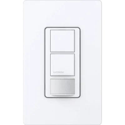 Apagador con Sensor de Ocupación PIR / Doble Circuito Independiente / 6 A 120-277 V / Ventilador 4.4 A 120 V / XCT 180° 81 m² (871.9 ft²) / Unipolar