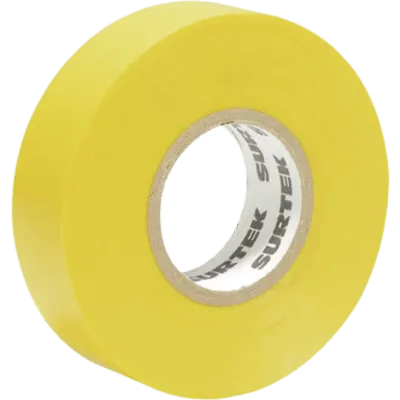 Cinta para aislar color Amarilla de 19 mm x 18 metros / Fabricada en PVC / Adhesivo acrílico.