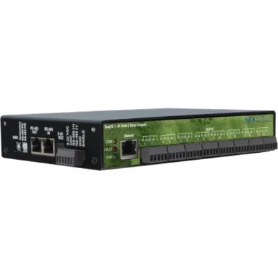 Controlador de Relé Ethernet / 16 Salidas SPDT Forma C / Comunicación Modbus TCP-IP / Monitoreo Ambiental Integrado