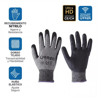 Guantes de protección / Supraneema con nitrilo espumoso / Resistencia al corte / Talla XL / 4.92 x 34.45 x 82.02 ft