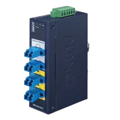Switch Industrial Bypass de Fibra Óptica / Monomodo / Conector LC / 2 Canales / 0.5 dB Pérdida Máxima / 1.64 pies (0.5 m) Distancia Óptica